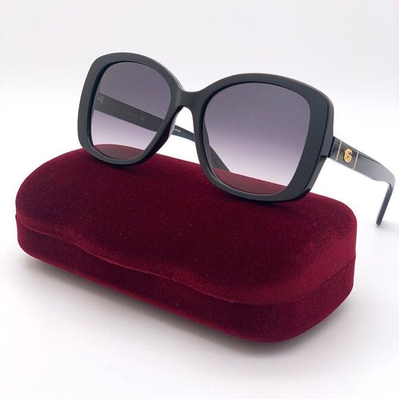 ЄNEW Gucci GG0762S  001 Black Gray Gradient Square Women Sunglasses - Picture 1 of 13